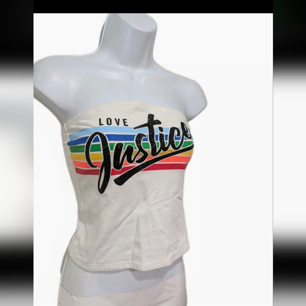 Love Justice Tube Top XS Rainbow 90s Beachy Girls 10